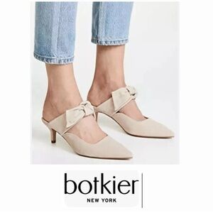 Botkier NEW YORK Pina Tan Kitten Heel Bow Accent Mule – Size 8